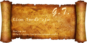 Gion Terézia névjegykártya